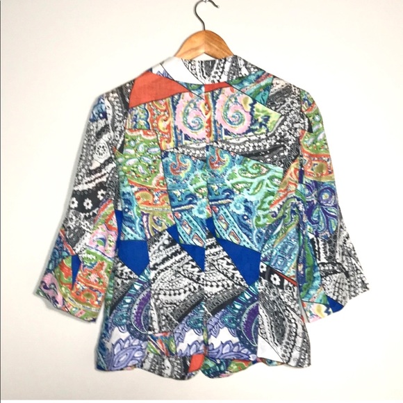 Alberto Makali Abstract Print Linen blazer - Picture 2 of 4